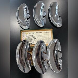 Vintage Set of 5 Silver Metal Plate Holders